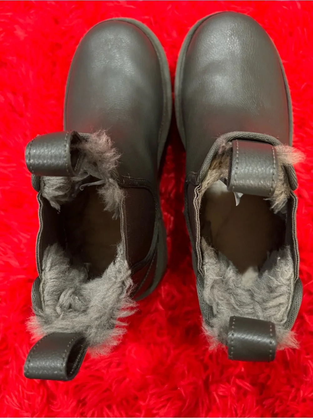 UGG Dark Green Leather Platform Chelsea Boots Size 8